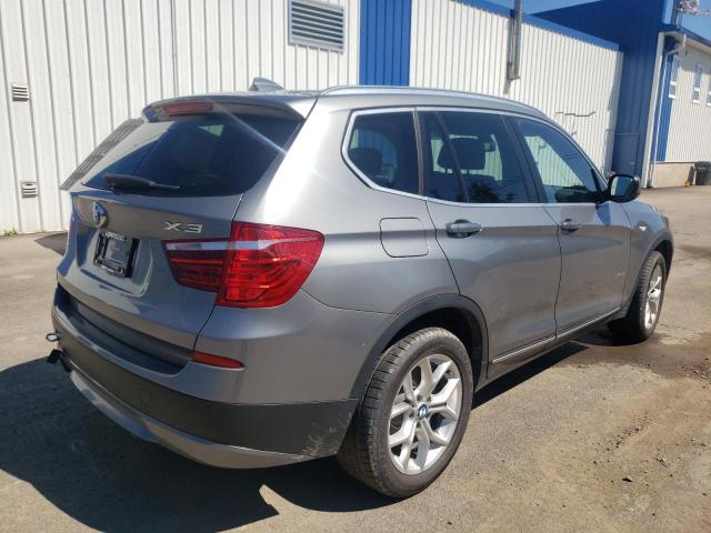 5UXWX9C51D0A15728 - 2013 BMW X3 XDRIVE28I GRAY photo 4