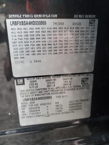 LRBFXBSA4HD030869 - 2017 BUICK ENVISION ESSENCE Schwarz Foto 12