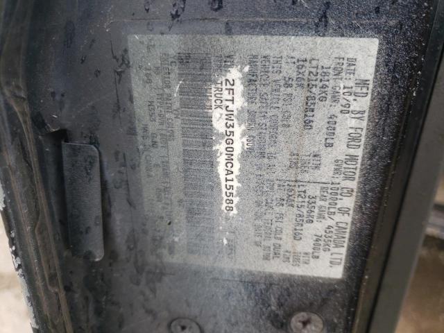 2FTJW35G0MCA15588 - 1991 FORD F-350 BLACK photo 12