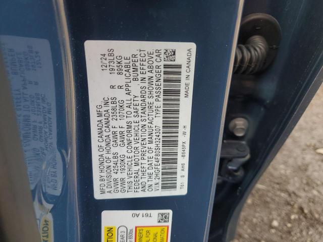 2HGFE4F80SH324307 - 2025 HONDA CIVIC SPORT BLUE photo 12