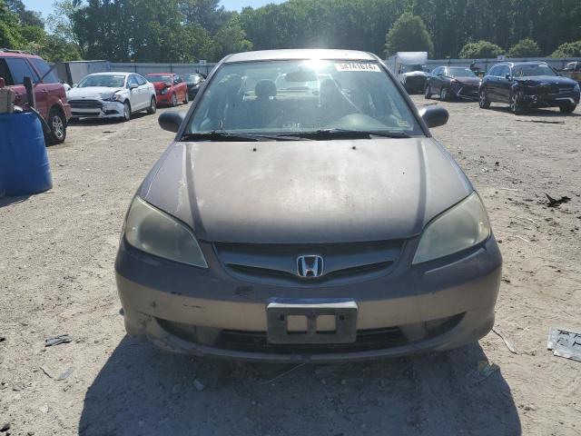 2HGES16525H531195 - 2005 HONDA CIVIC LX GRAY photo 5