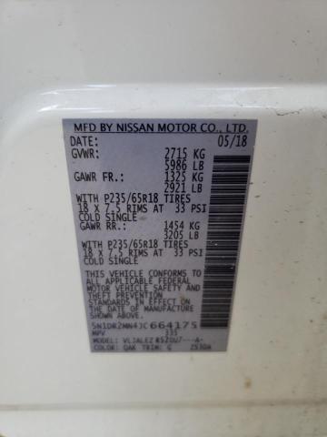 5N1DR2MN4JC664175 - 2018 NISSAN PATHFINDER S WHITE photo 13