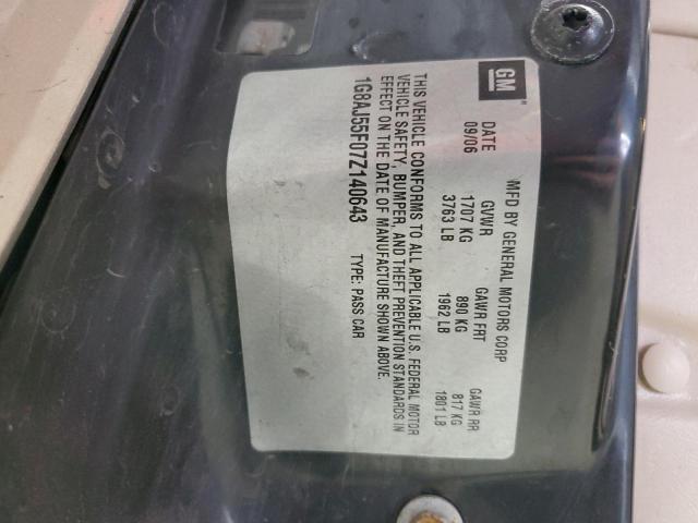 1G8AJ55F07Z140643 - 2007 SATURN ION LEVEL 2 金色 照片 12