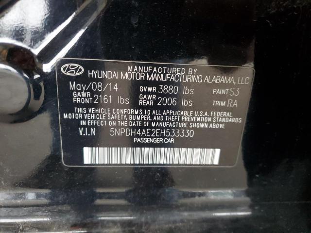 5NPDH4AE2EH533330 - 2014 HYUNDAI ELANTRA SE BLACK photo 13