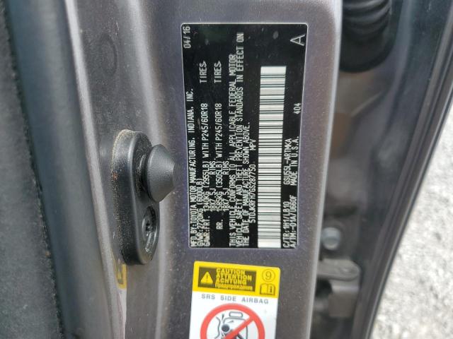 5TDJKRFH7GS287750 - 2016 TOYOTA HIGHLANDER XLE CHARCOAL photo 13