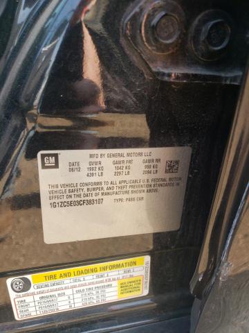 1G1ZC5E03CF383107 - 2012 CHEVROLET MALIBU 1LT BLACK photo 12