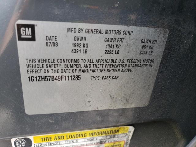 1G1ZH57B49F111285 - 2009 CHEVROLET MALIBU 1LT 灰色 照片 12