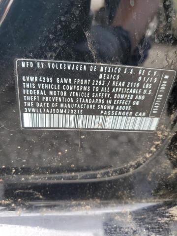 3VWLL7AJ9DM420215 - 2012 VOLKSWAGEN JETTA TDI Черный фото 12