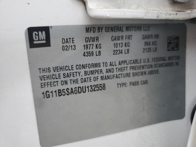 1G11B5SA6DU132558 - 2013 CHEVROLET MALIBU LS WHITE photo 12