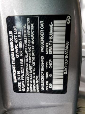 SJKCH5CP1HA024483 - 2017 INFINITI QX30 BASE SILVER photo 12