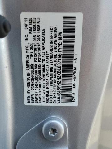 5J6YH2H3XBL007166 - 2011 HONDA ELEMENT LX SILVER photo 12