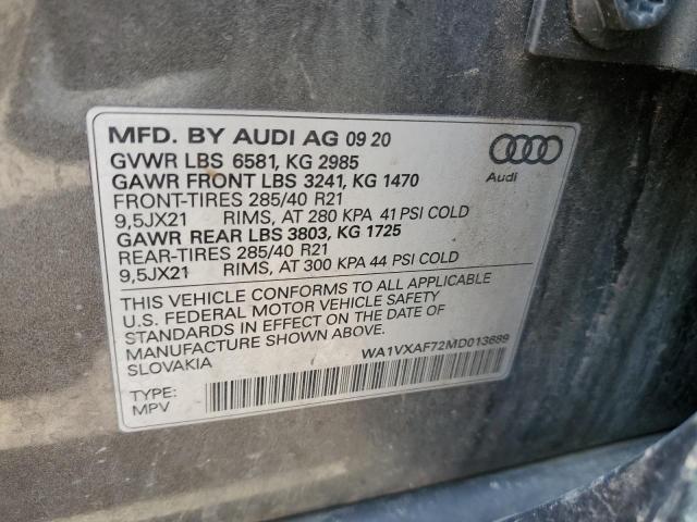 WA1VXAF72MD013689 - 2021 AUDI Q7 PRESTIGE 灰色 照片 13