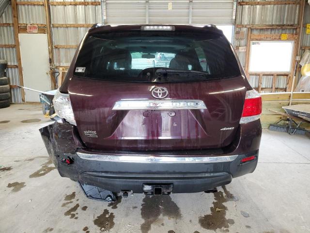 5TDBK3EH9DS230769 - 2013 TOYOTA HIGHLANDER BASE MAROON photo 6