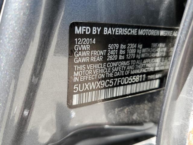 5UXWX9C57F0D55811 - 2015 BMW X3 XDRIVE28I SILVER photo 13