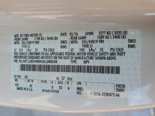 5LMTJ3DH9HUL08938 - 2017 LINCOLN MKC RESERVE Ağ foto 12