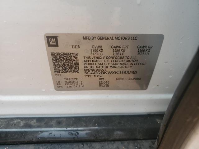 5GAERBKWXKJ188260 - 2019 BUICK ENCLAVE ESSENCE თეთრი ფოტო 13