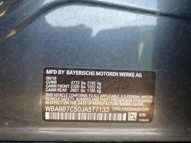 WBA8B7C50JA577133 - 2018 BMW 340 XI CHARCOAL photo 12