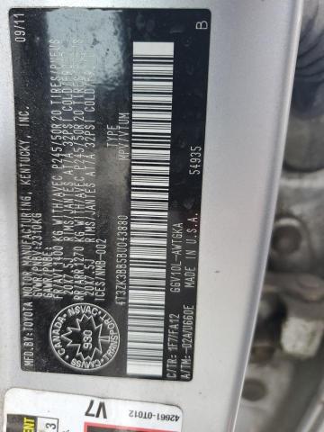 4T3ZK3BB5BU043880 - 2011 TOYOTA VENZA 银色 照片 14