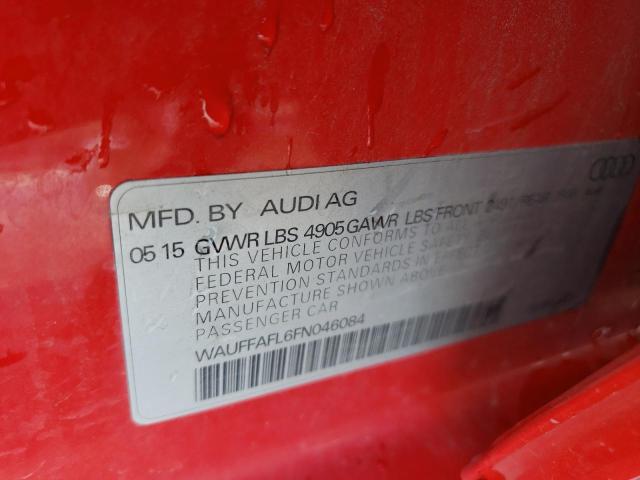 WAUFFAFL6FN046084 - 2015 AUDI A4 PREMIUM PLUS RED photo 12