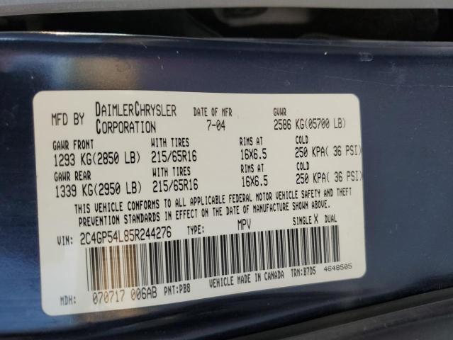 2C4GP54L85R244276 - 2005 CHRYSLER TOWN & COU TOURING 蓝色 照片 13