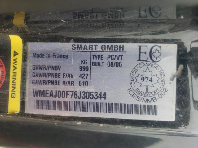 WMEAJ00F76J305344 - 2006 SMART FORTWO RED photo 12