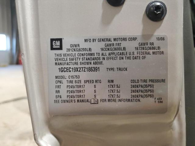 1GCEC19X27Z186391 - 2007 CHEVROLET SILVERADO C1500 CLASSIC Bej foto 12