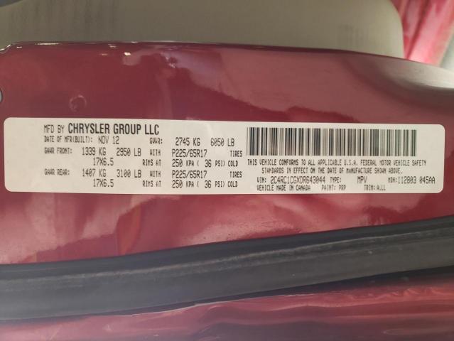 2C4RC1CGXDR643044 - 2013 CHRYSLER TOWN & COU TOURING L RED photo 13