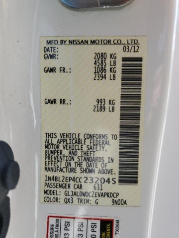 1N4BL2EP4CC232045 - 2012 NISSAN ALTIMA SR WHITE photo 13