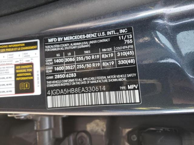 4JGDA5HB8EA330614 - 2014 MERCEDES-BENZ ML 350 4MATIC GRAY photo 13