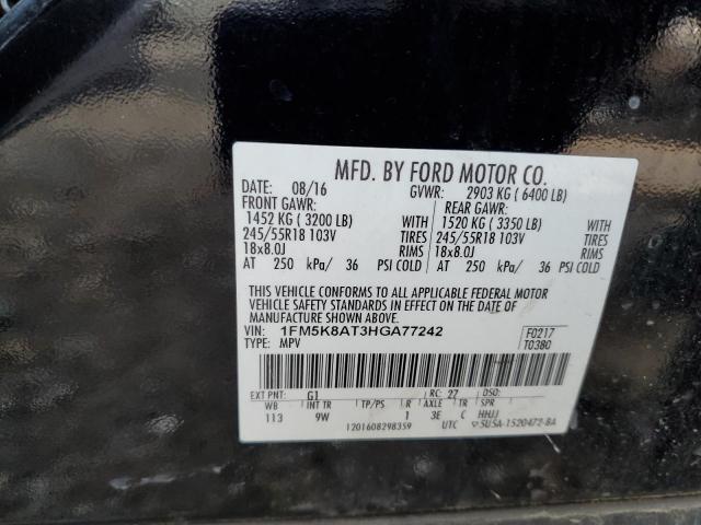 1FM5K8AT3HGA77242 - 2017 FORD EXPLORER POLICE INTERCEPTOR Siyah fotoğraf 13