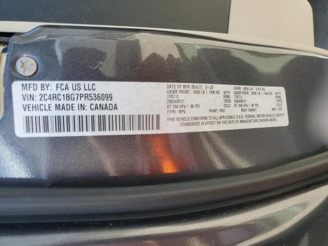 2C4RC1BG7PR536099 - 2023 CHRYSLER PACIFICA TOURING L CHARCOAL photo 13