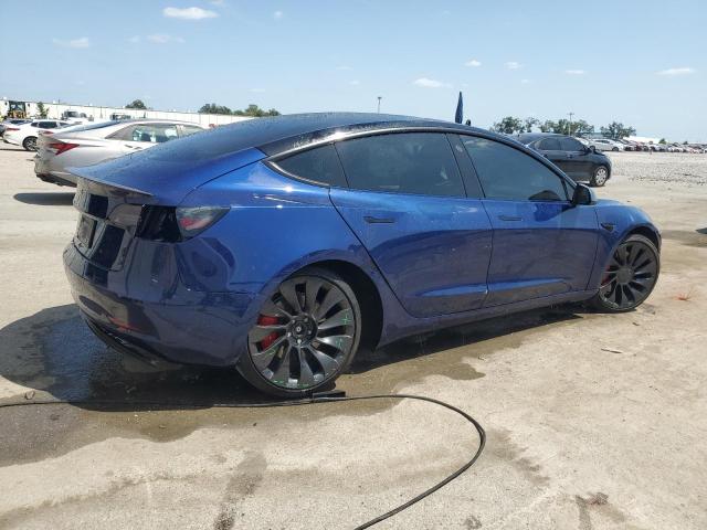 5YJ3E1EC6NF195604 - 2022 TESLA MODEL 3 BLUE photo 3