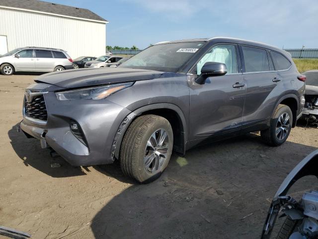 5TDGZRBH4NS166067 - 2022 TOYOTA HIGHLANDER XLE GRAY photo 1