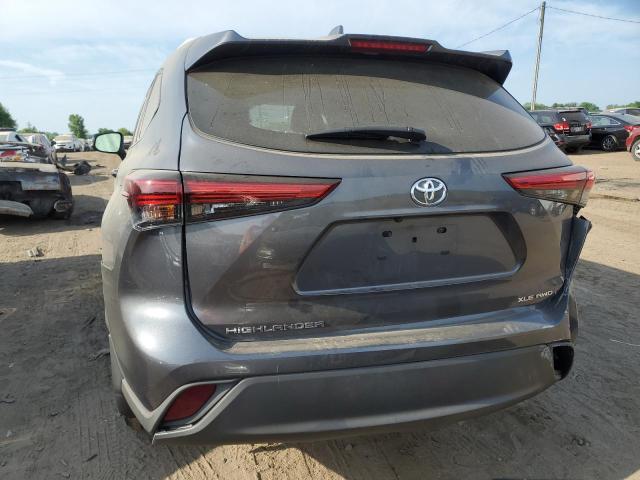 5TDGZRBH4NS166067 - 2022 TOYOTA HIGHLANDER XLE GRAY photo 6