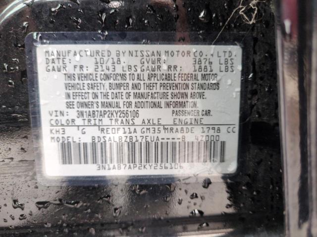 3N1AB7AP2KY256106 - 2019 NISSAN SENTRA S BLACK photo 13