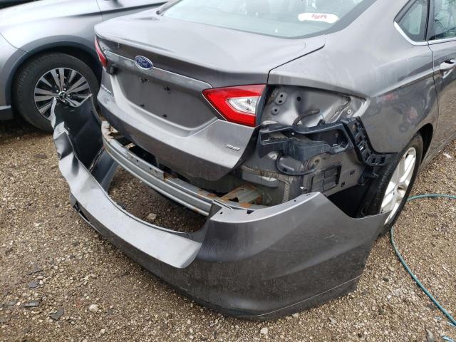 1FA6P0H71E5385253 - 2014 FORD FUSION SE GRAY photo 9