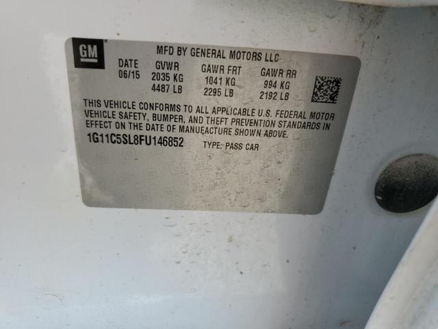 1G11C5SL8FU146852 - 2015 CHEVROLET MALIBU 1LT WHITE photo 13
