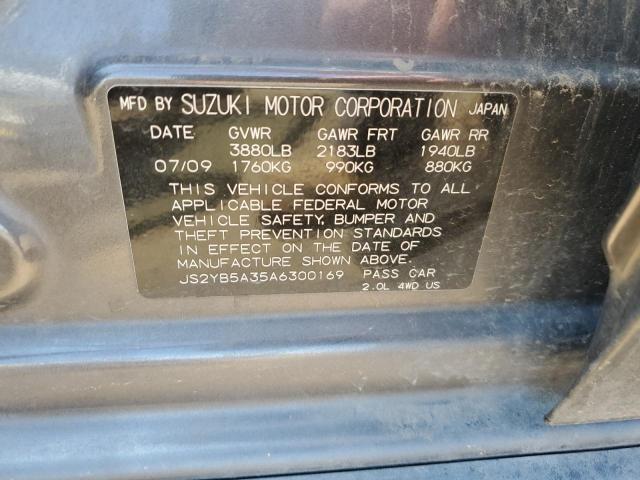 JS2YB5A35A6300169 - 2010 SUZUKI SX4 GRAY photo 13