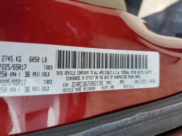 2C4RC1BG7DR621181 - 2013 CHRYSLER TOWN & COU TOURING 栗色 照片 13