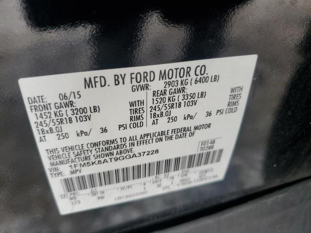 1FM5K8AT9GGA37228 - 2016 FORD EXPLORER POLICE INTERCEPTOR BLACK photo 13