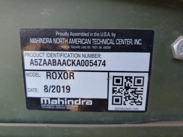 A5ZAABAACKA005474 - 2019 MAHINDRA AND MAHINDRA ROXOR GREEN photo 12