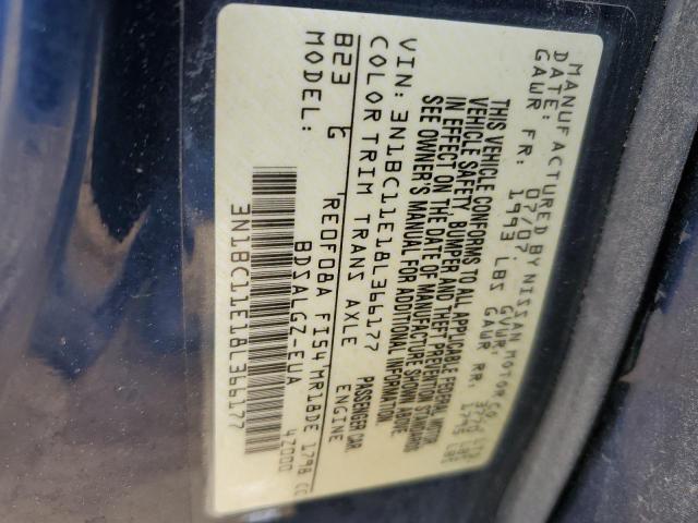 3N1BC11E18L366177 - 2008 NISSAN VERSA S BLUE photo 12