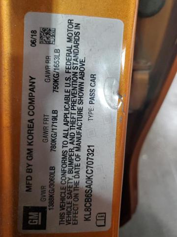 KL8CB6SA0KC707321 - 2019 CHEVROLET SPARK LS Қызғылт сары фото 13