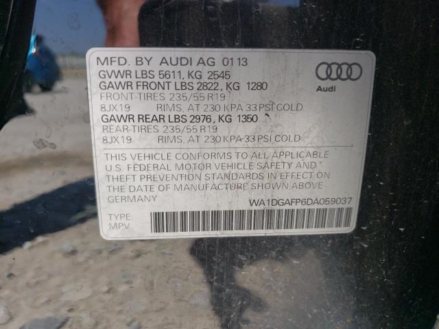 WA1DGAFP6DA059037 - 2013 AUDI Q5 PREMIUM PLUS BLACK photo 13