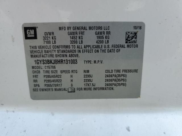 1GYS3BKJ8HR131003 - 2017 CADILLAC ESCALADE LUXURY Blanco foto 14