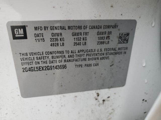 2G4GL5EX2G9143696 - 2016 BUICK REGAL 白色 照片 12