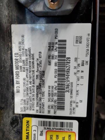 3LN6L5F94HR627828 - 2017 LINCOLN MKZ RESERVE შავი ფოტო 13