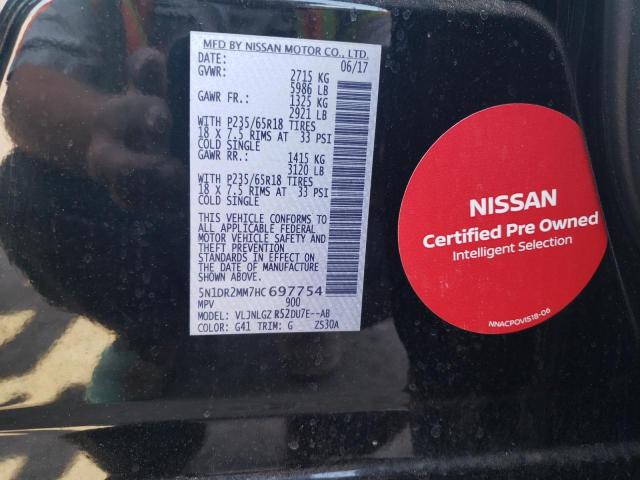 5N1DR2MM7HC697754 - 2017 NISSAN PATHFINDER S BLACK photo 13