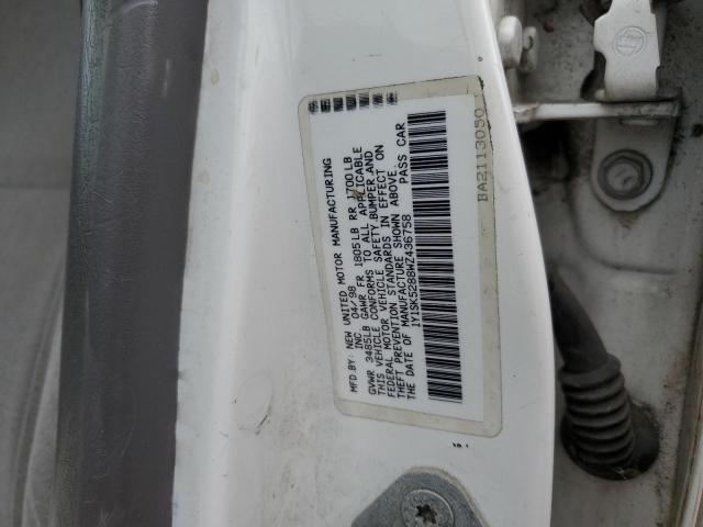 1Y1SK5288WZ436758 - 1998 CHEVROLET GEO PRIZM BASE WHITE photo 12