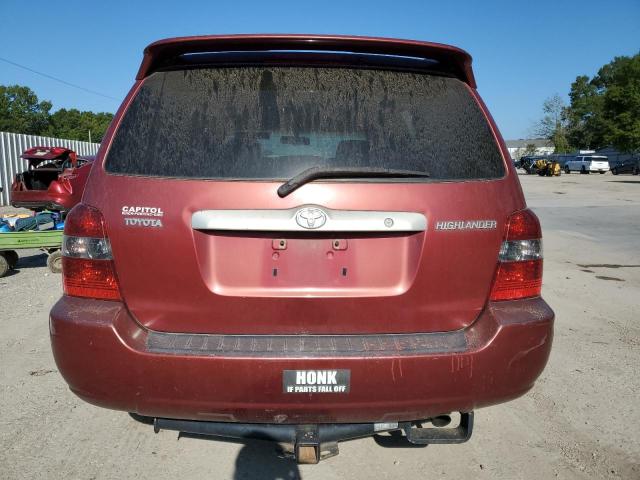 JTEGD21A150110175 - 2005 TOYOTA HIGHLANDER MAROON photo 6